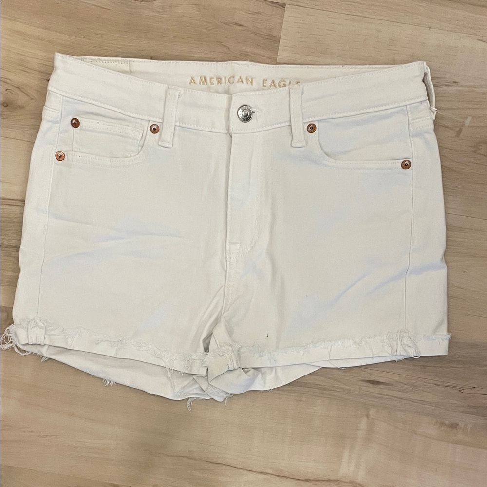American Eagle Outfitters Women's Cream Jean Shorts Size 10
